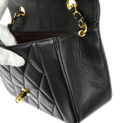 Chanel 1994-1996 Black Lambskin Small Diana Shoulder Bag