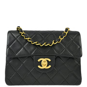 Chanel 1994-1996 Black Lambskin Mini Classic Square Flap Shoulder Bag 17