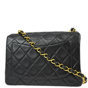 Chanel 1994-1996 Black Lambskin Mini Classic Square Flap Shoulder Bag 17