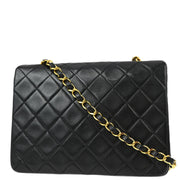 Chanel Black Lambskin Classic Square Flap Shoulder Bag 20