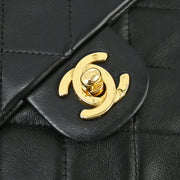 Chanel Black Lambskin Classic Square Flap Shoulder Bag 20