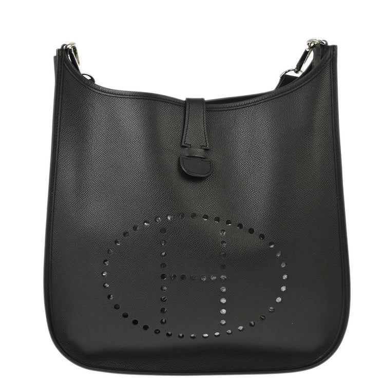 Hermes 2007 Black Epsom Evelyne 2 GM Shoulder Bag