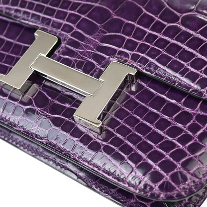 Hermes * 2010 Amethyst Alligator Crocodile Constance 14 Shoulder Bag