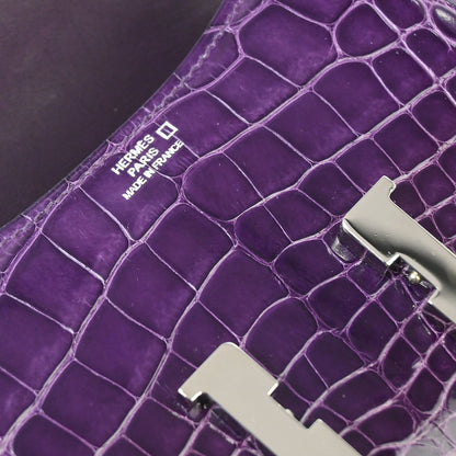 Hermes * 2010 Amethyst Alligator Crocodile Constance 14 Shoulder Bag