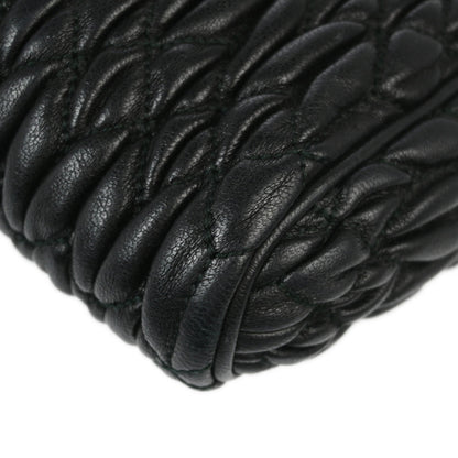 Miu Miu Black Lambskin Matelasse Shoulder Bag 194
