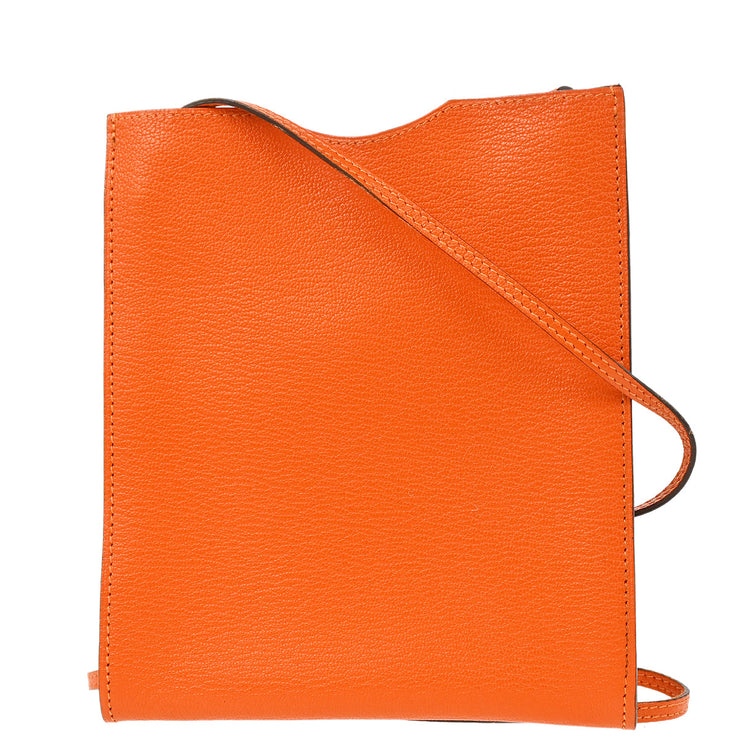 Hermes 2004 Orange Chevre Onimaitou Shoulder Bag Pochette