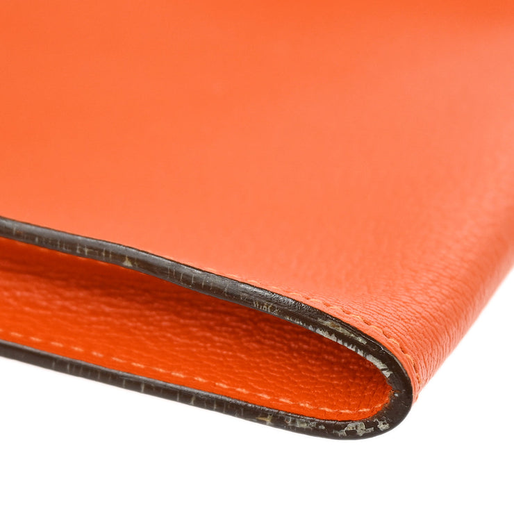 Hermes 2004 Orange Chevre Onimaitou Shoulder Bag Pochette