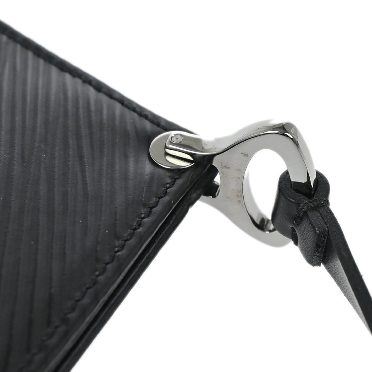 Louis Vuitton 2001 Black Epi Pochette Demi-lune Handbag M52622