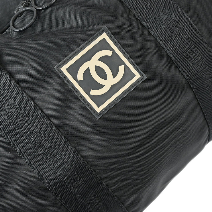 Chanel 2003-2004 Black Nylon Sport Line Duffle Gym Bag