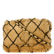 Chanel 2000-2001 Beige Fur Chain Shoulder Bag