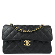 Chanel 2004-2005 Black Caviar Small Classic Double Flap Shoulder Bag