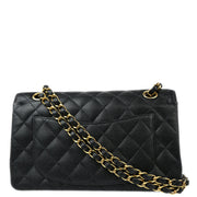 Chanel 2004-2005 Black Caviar Small Classic Double Flap Shoulder Bag