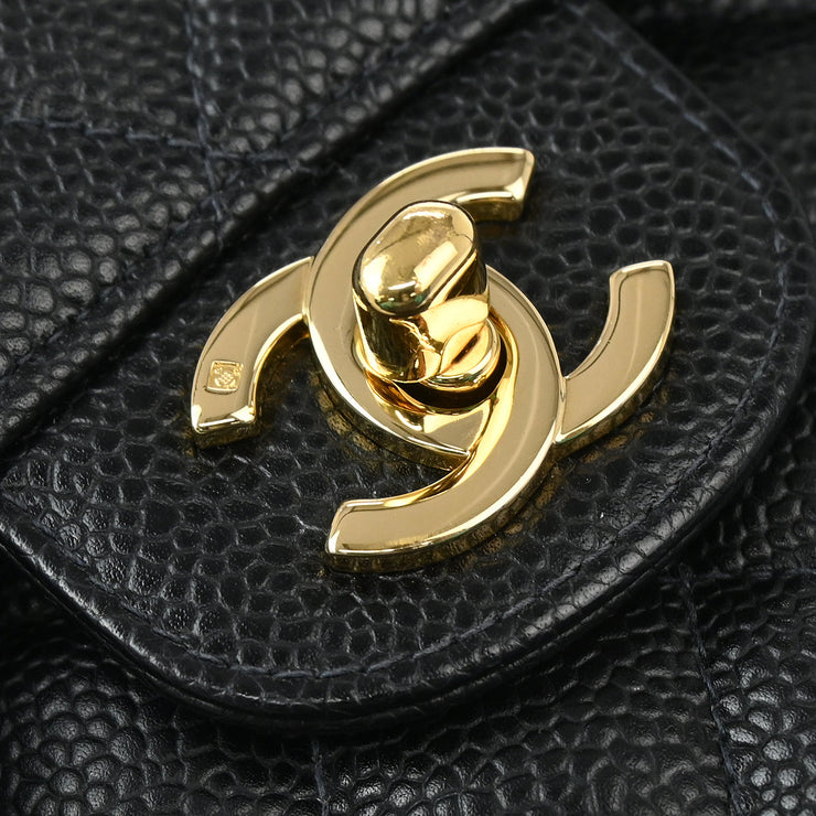 Chanel 2004-2005 Black Caviar Small Classic Double Flap Shoulder Bag