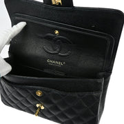 Chanel 2004-2005 Black Caviar Small Classic Double Flap Shoulder Bag