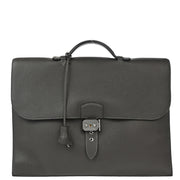 Hermes 2005 Graphite Taurillon Clemence Sac a Depeches 38 Briefcase