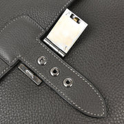 Hermes 2005 Graphite Taurillon Clemence Sac a Depeches 38 Briefcase