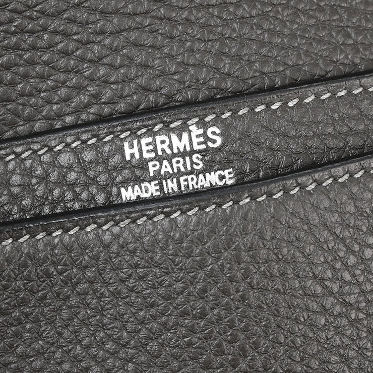 Hermes 2005 Graphite Taurillon Clemence Sac a Depeches 38 Briefcase