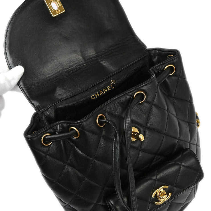 Chanel 1994-1996 Black Lambskin Large Duma Backpack