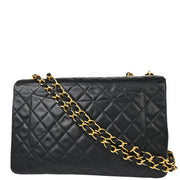 Chanel 1994-1996 Black Lambskin Maxi Classic Flap Shoulder Bag