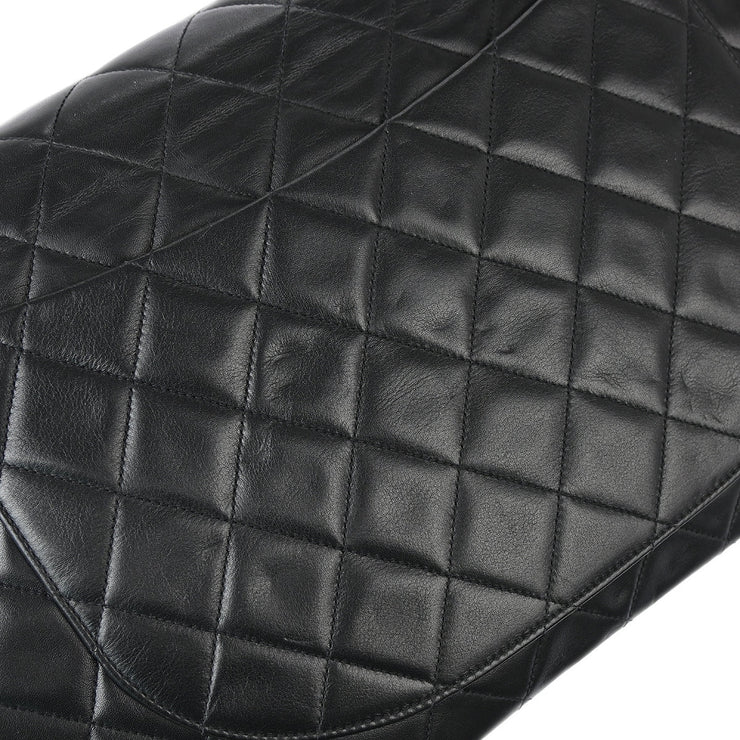 Chanel 1994-1996 Black Lambskin Maxi Classic Flap Shoulder Bag