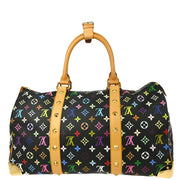 Louis Vuitton 2003 Black Monogram Multicolor Speedy 45 Handbag M92640