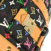 Louis Vuitton 2003 Black Monogram Multicolor Speedy 45 Handbag M92640