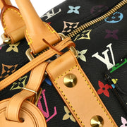 Louis Vuitton 2003 Black Monogram Multicolor Speedy 45 Handbag M92640