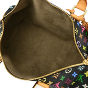 Louis Vuitton 2003 Black Monogram Multicolor Speedy 45 Handbag M92640