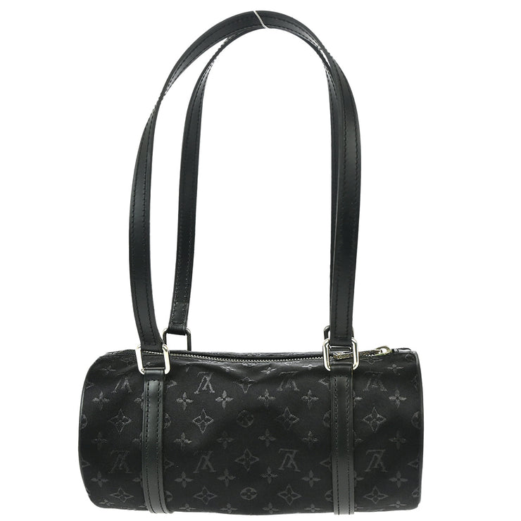 Louis Vuitton 2002 Black Monogram Satin Little Papillon M92352