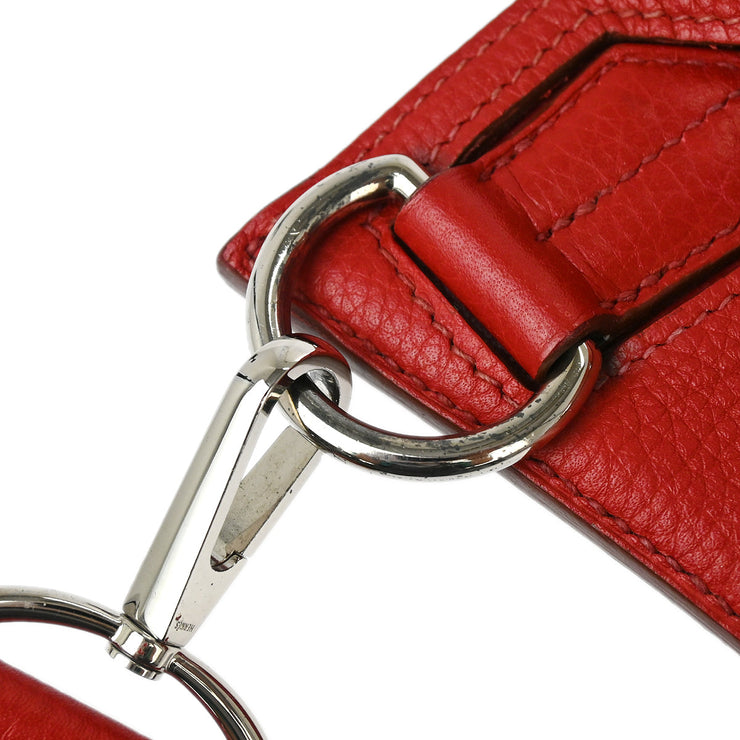 Hermes 2009 Red Taurillon Clemence Jypsiere 34 Shoulder Bag