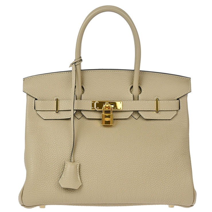 Hermes 2008 Tourterelle Gray Togo Birkin 30 Handbag