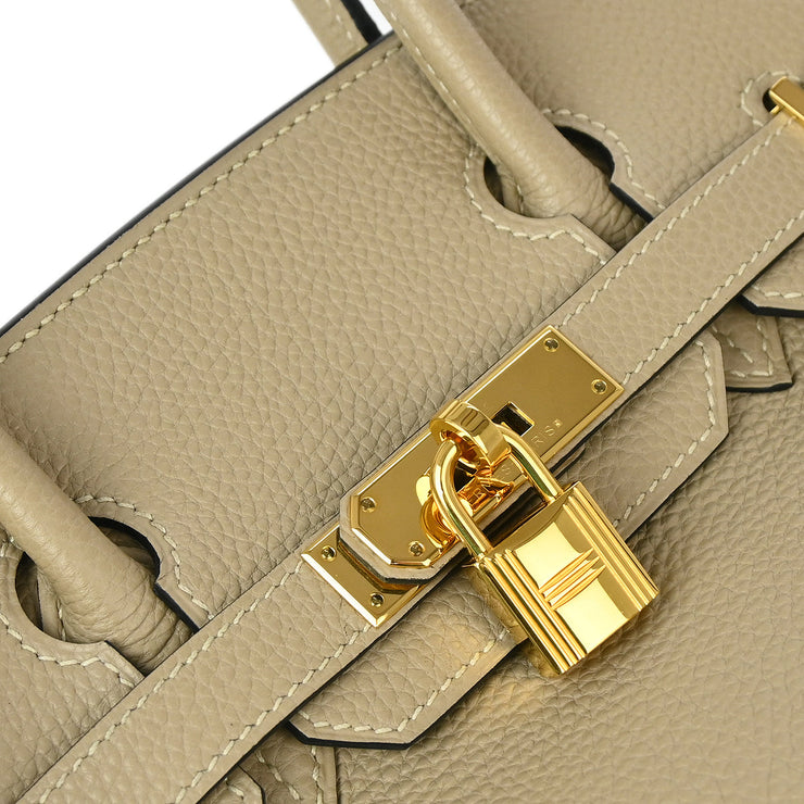 Hermes 2008 Tourterelle Gray Togo Birkin 30 Handbag