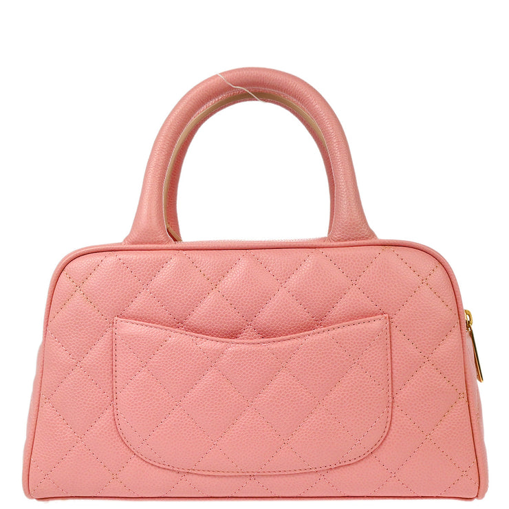 Chanel 2003-2004 Pink Caviar Bowling Bag 27