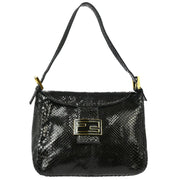 Fendi * Black Python Mamma Baguette Handbag