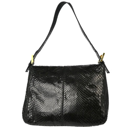 Fendi 2003* Black Python Mamma Baguette Handbag