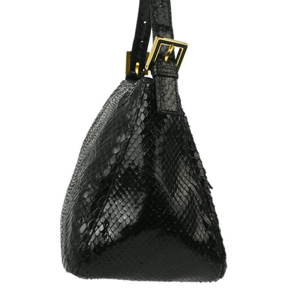 Fendi 2003* Black Python Mamma Baguette Handbag