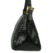 Fendi * Black Python Mamma Baguette Handbag