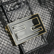 Fendi * Black Python Mamma Baguette Handbag