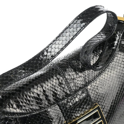 Fendi 2003* Black Python Mamma Baguette Handbag