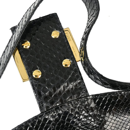 Fendi 2003* Black Python Mamma Baguette Handbag