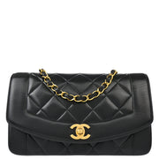 Chanel 1991-1994 Black Lambskin Small Diana Shoulder Bag