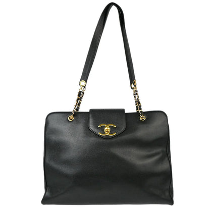 Chanel 1996-1997 Black Caviar Supermodel Shoulder Bag