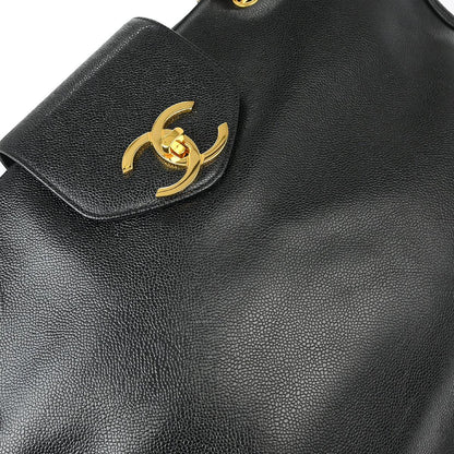 Chanel 1996-1997 Black Caviar Supermodel Shoulder Bag