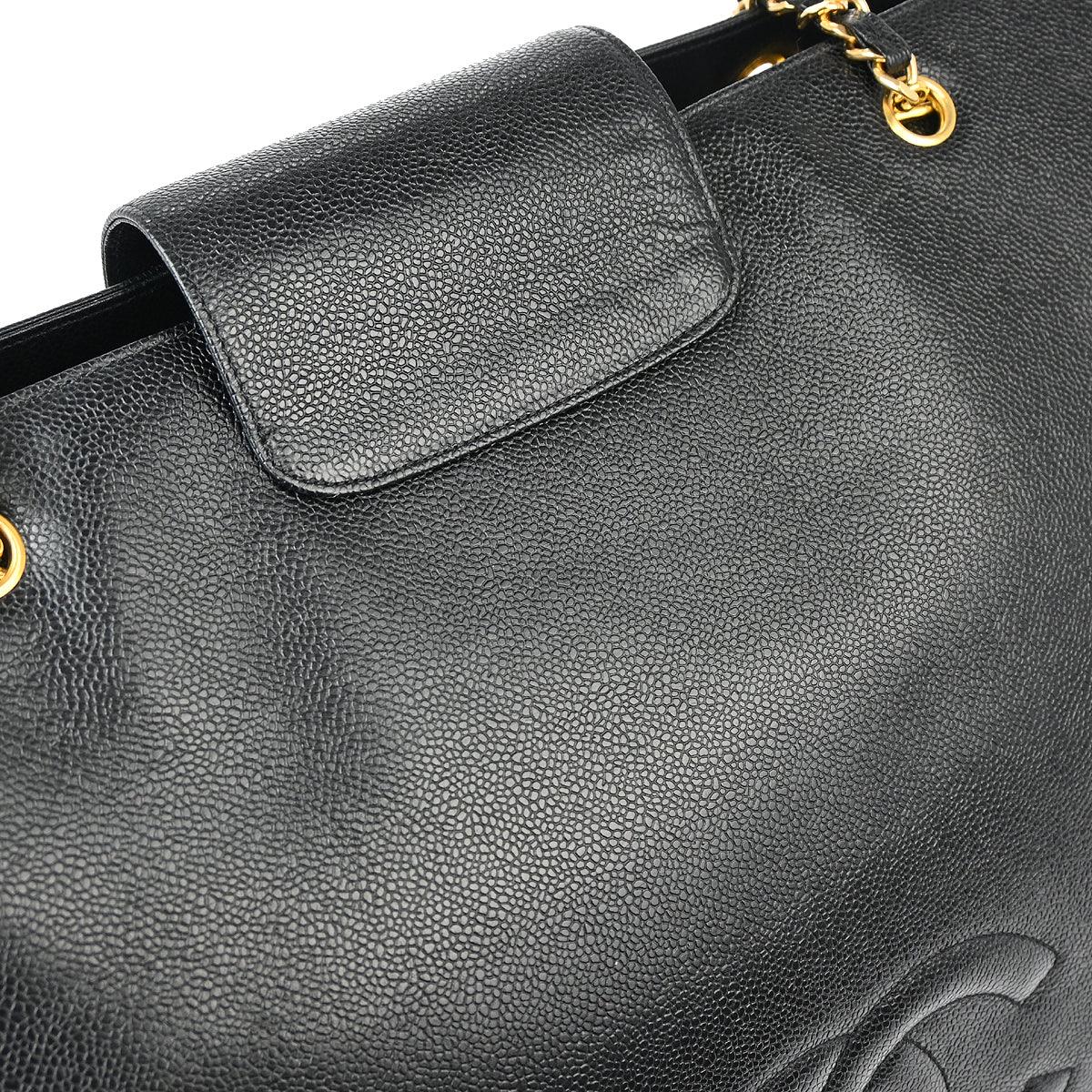 Chanel 1996-1997 Black Caviar Supermodel Shoulder Bag