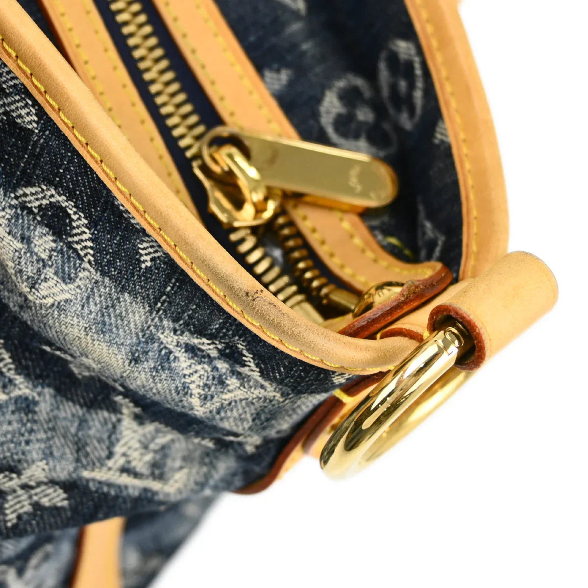 Louis Vuitton 2006 Blue Monogram Denim Cabas Raye GM 2way Tote M95336