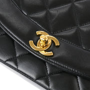 Chanel 1994-1996 Black Lambskin Small Diana Shoulder Bag