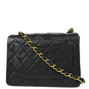 Chanel 1994-1996 Black Lambskin Mini Classic Square Flap Shoulder Bag 17