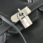 Hermes 2005 Black Box Calf Haut a Courroies 28 Handbag