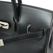 Hermes 2005 Black Box Calf Haut a Courroies 28 Handbag