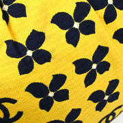 Chanel 2001-2003 Yellow Fabric Clover Shoulder Tote Bag